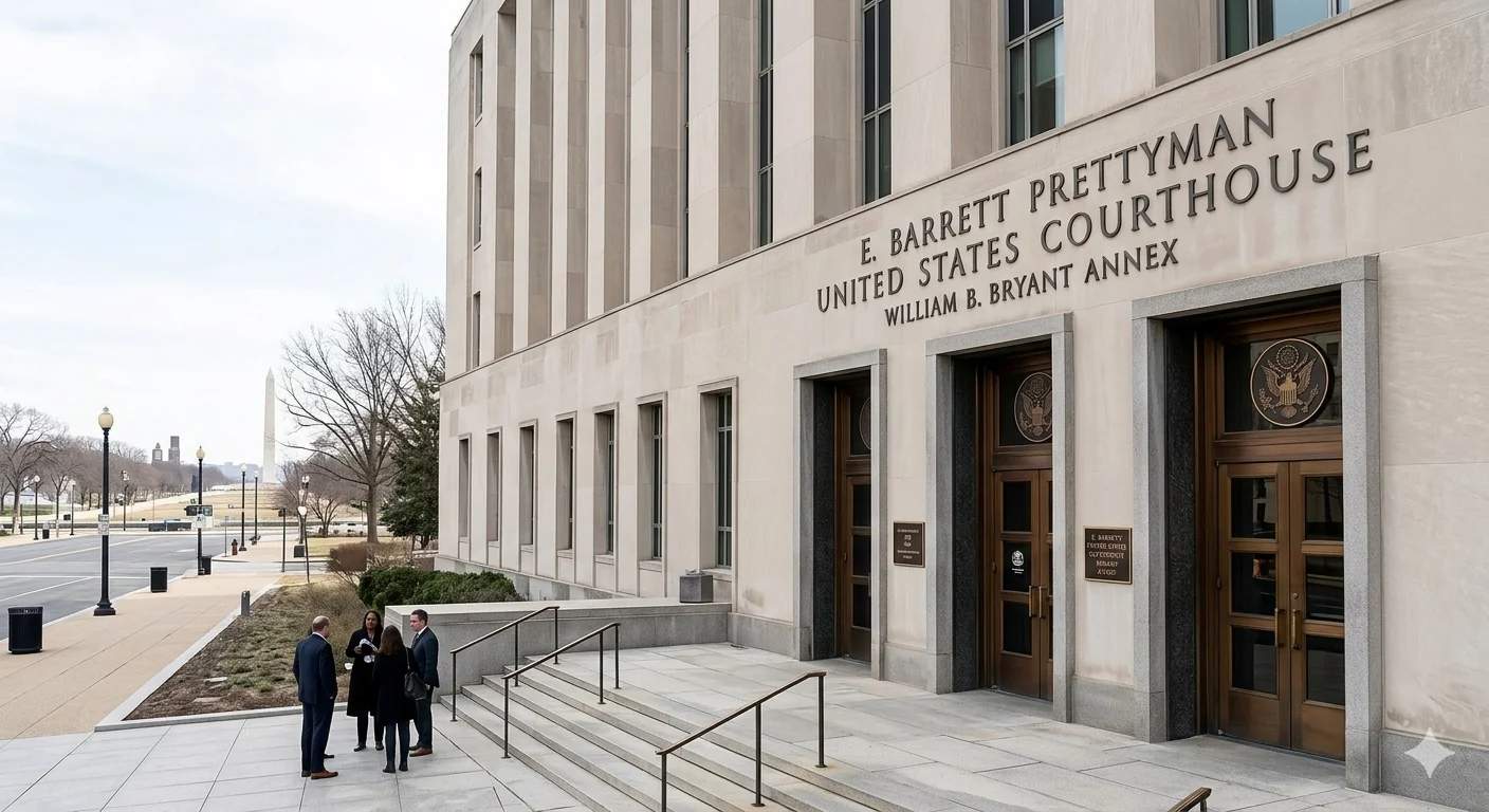 U.S. District Court building in Washington D.C. where Judge Boasberg voided DOJ subpoenas against the Federal Reserve, March 2026