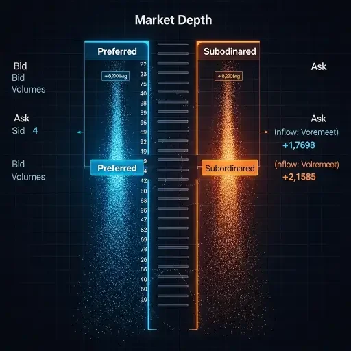 Market depth visualization with inflows into preferred and subordinated tranches