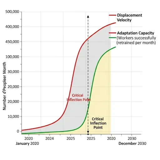 A mathematical graph showing two curves: one representing