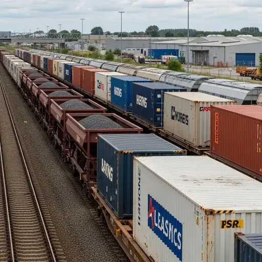 A spectrum of railcars—boxcars, hoppers, and intermodal flats—illustrating the leasing landscape and the modularity of modern fleets