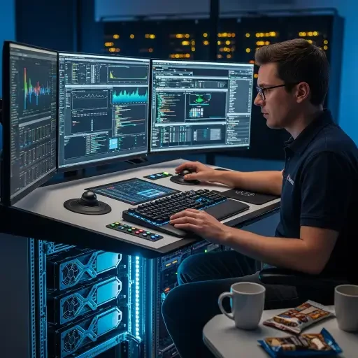 Engineer at a console tuning model latency with GPUs and accelerators