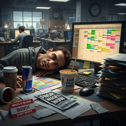 erratic scheduling, thin staffing, and wages lagging both inflation and aspiration.